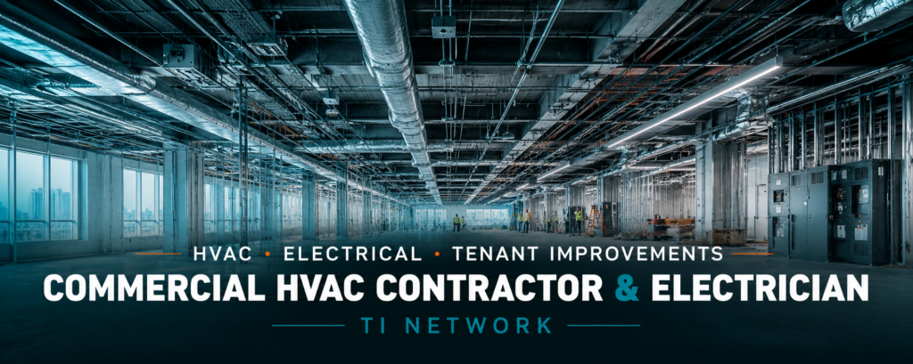 Commercial HVAC and electrical systems in a tenant improvement project